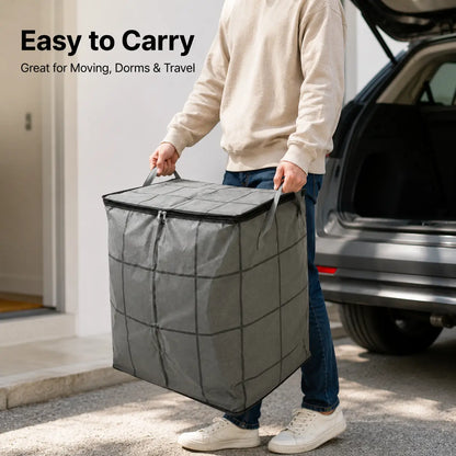 Spacious Moving Storage Bin for Quilts & Bedding