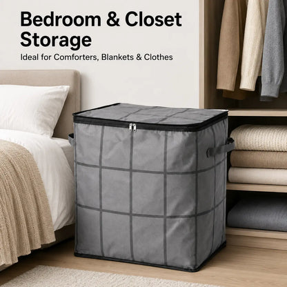 Spacious Moving Storage Bin for Quilts & Bedding